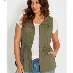 Maurice's Green military Vest Jacket